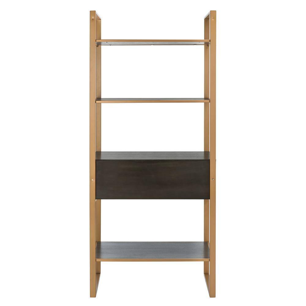 Skylar 4 Tier 1 Drawer Etagere - Gold / Grey - Safavieh