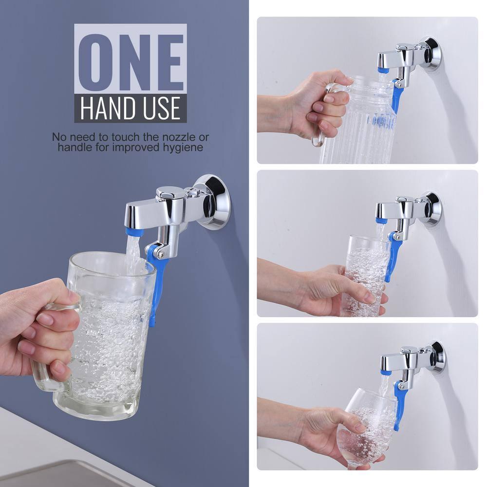 ARCORA Brass Commercial Wall Mounted Pot Filler Faucet, Push-Back Water Bottle Filling Station Female Inlet AR42033C-F