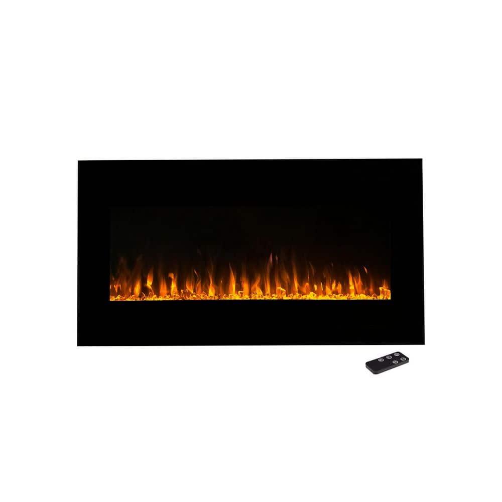 Northwest 42" Electric Fireplace Wall Mounted Led Fire And Ice Flame with Remote: Indoor 42 Inch Heater, Tempered Glass