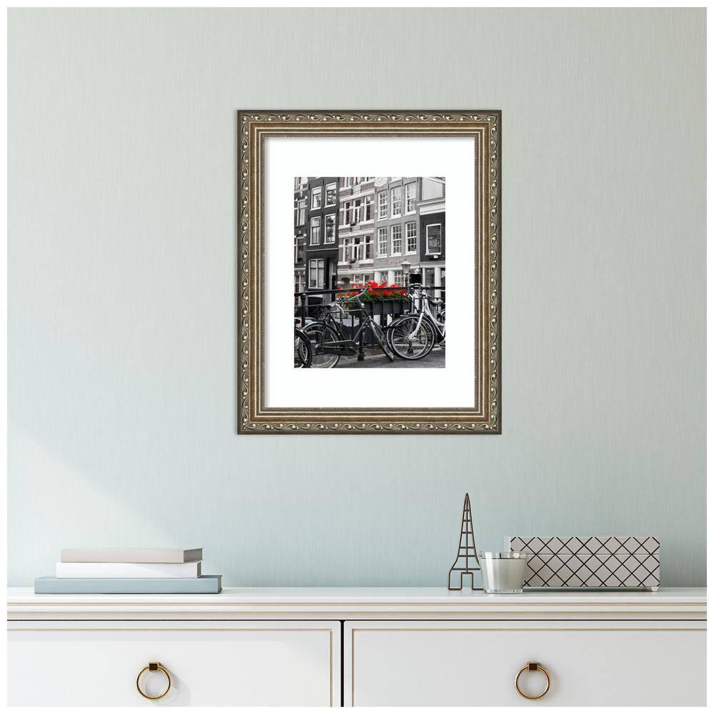 Amanti Art Parisian Silver Wood Picture Frame Opening Size 11x14 in. (Matted To 8x10 in.)