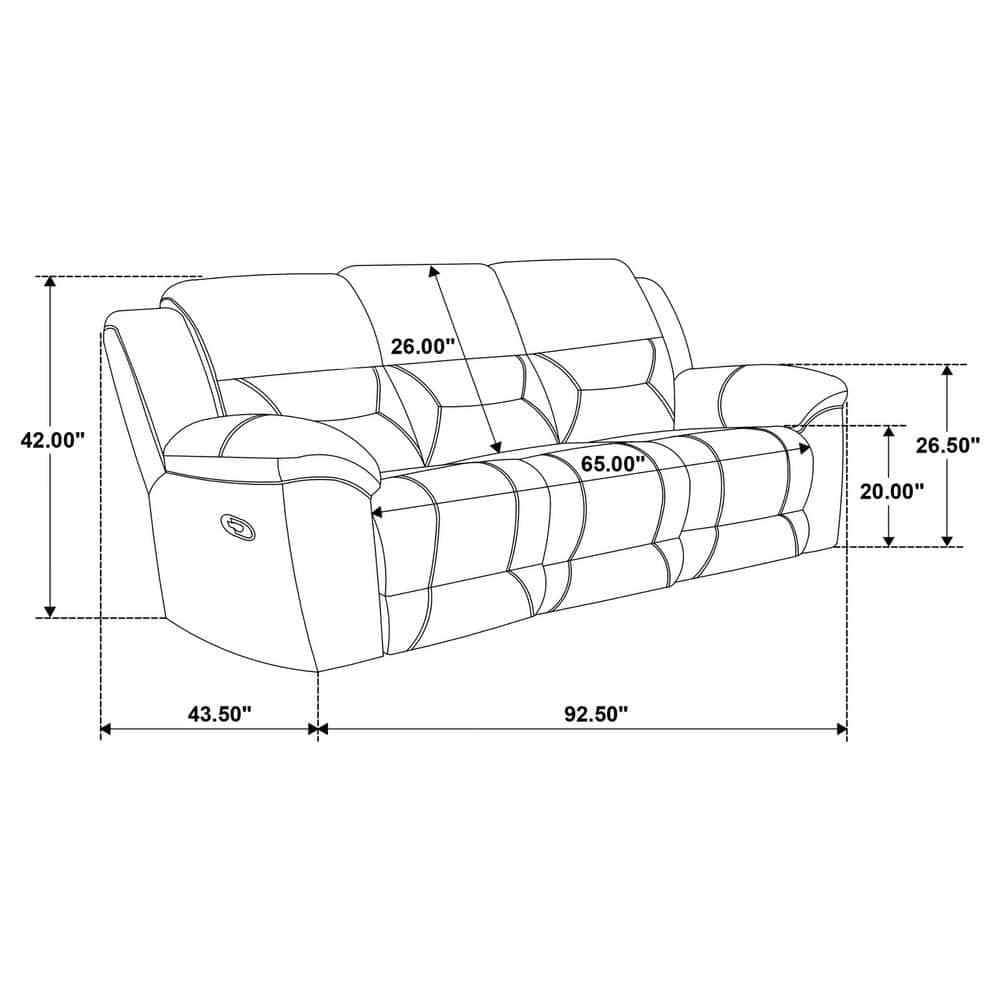 Gilson Chenille Upholstered Reclining Sofa Grey