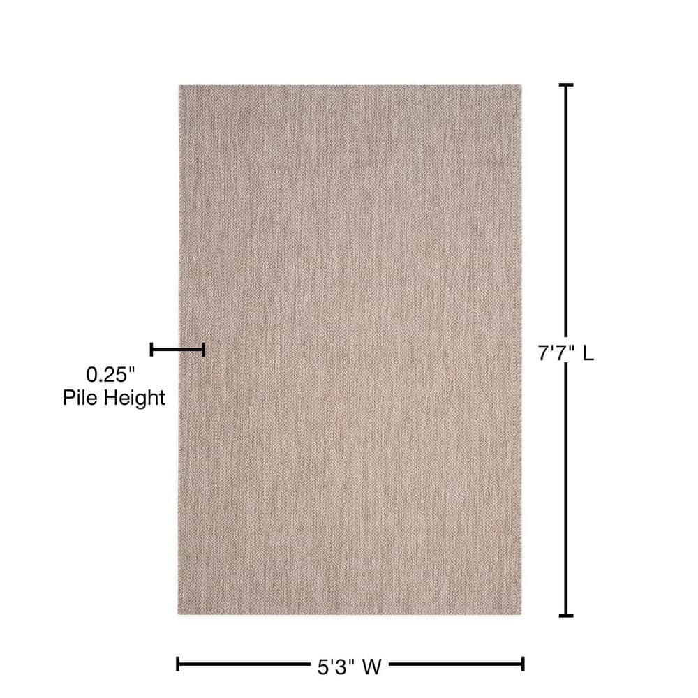 Courtyard CY8520 Power Loomed Indoor and Outdoor Area Rug - Beige/Beige - 5'3"x7'7" - Safavieh