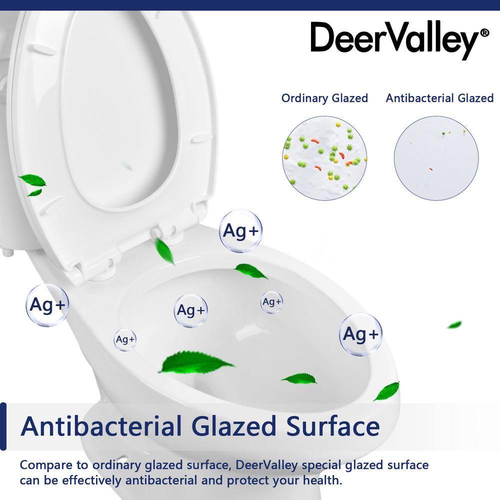 DeerValley Dynasty Elongated Toilet Two-Piece Toilets, ADA Height 17.5" Comfort Chair Height Toilet Bowl With Soft Close Seat