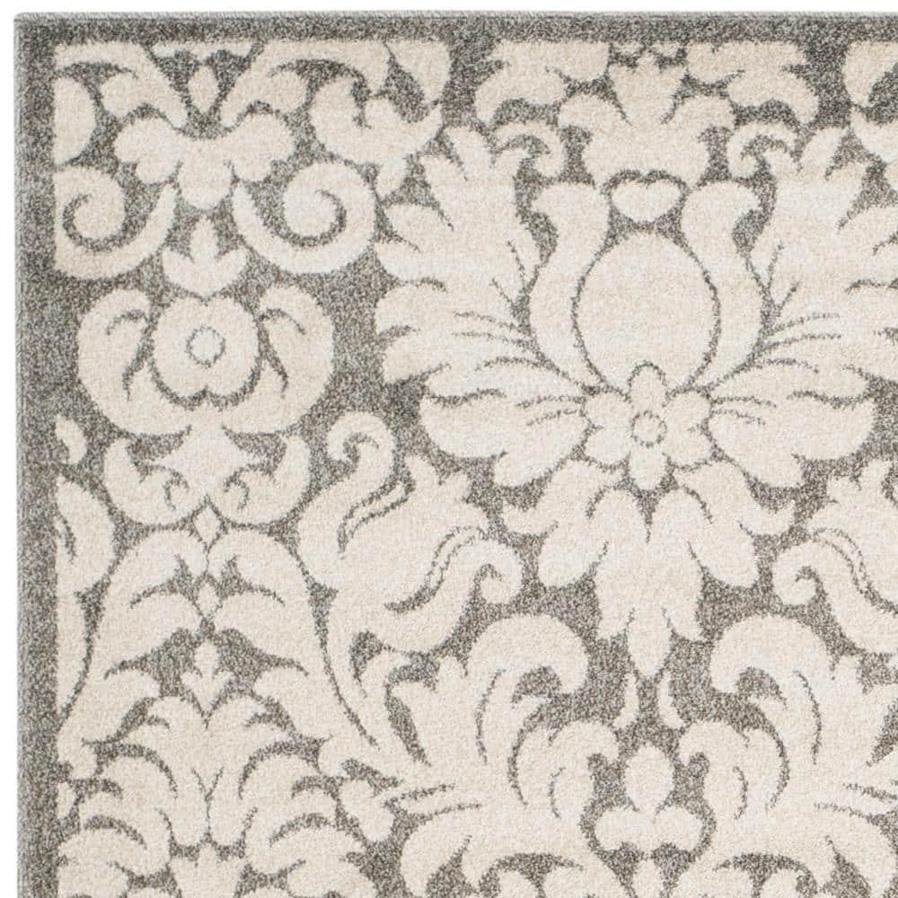 Amherst AMT427 Power Loomed Indoor Area Rug - Dark Grey/Beige - 9'x9' - Safavieh