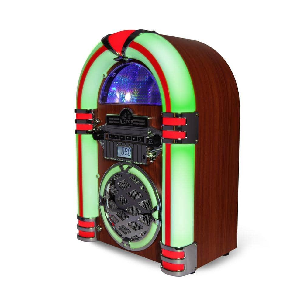 Victor Bluetooth Jukebox Speaker with FM Radio & Multicolor LED Lighting