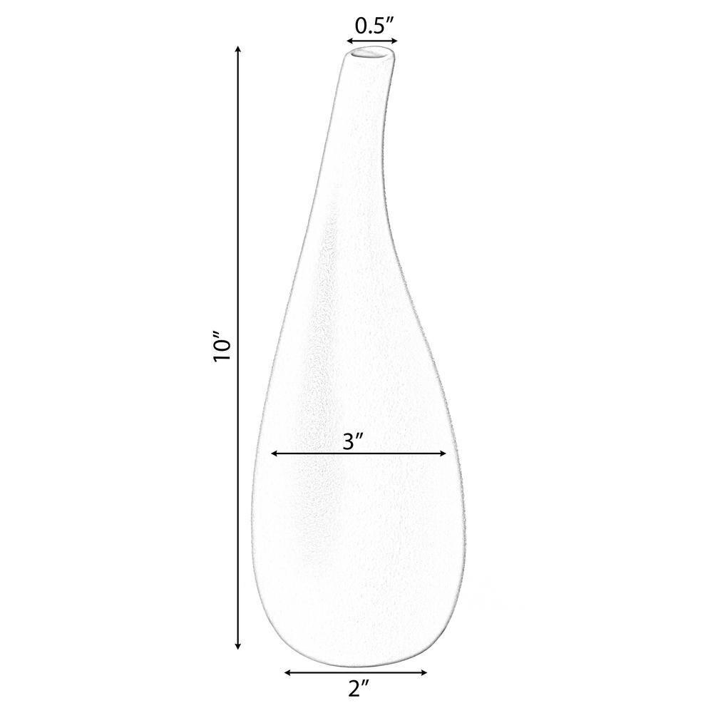 Uniquewise 10-inch Medium White Ceramic Water Drop Vase Modern Teardrop Shape for Home Decor - Perfect for Floating Shelves TV Stands Desks Bookshelves Side Tables Countertops and Contemporary Space
