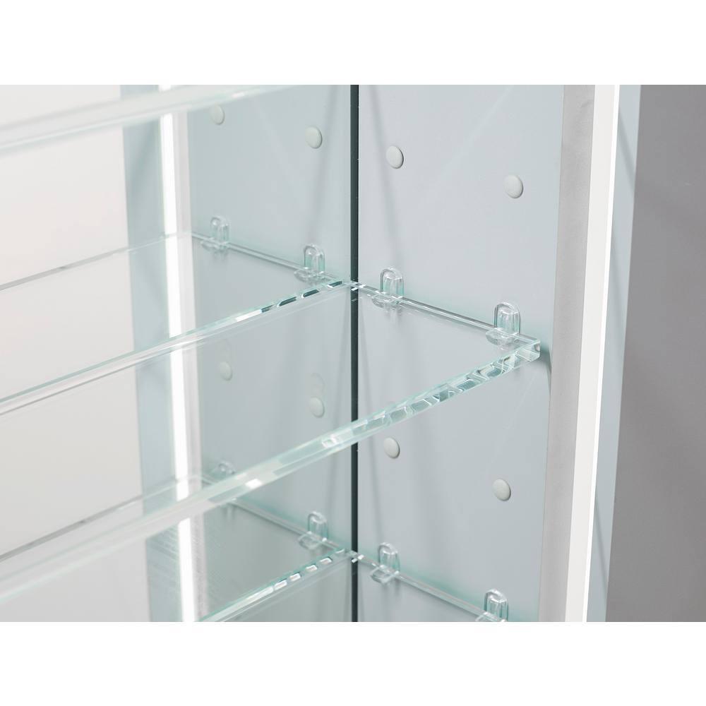 Royale Plus 40 in. W x 30 in. H Clear Recessed/Surface Mount Medicine Cabinet with Mirror, Tri-View Doors, LED, Defogger