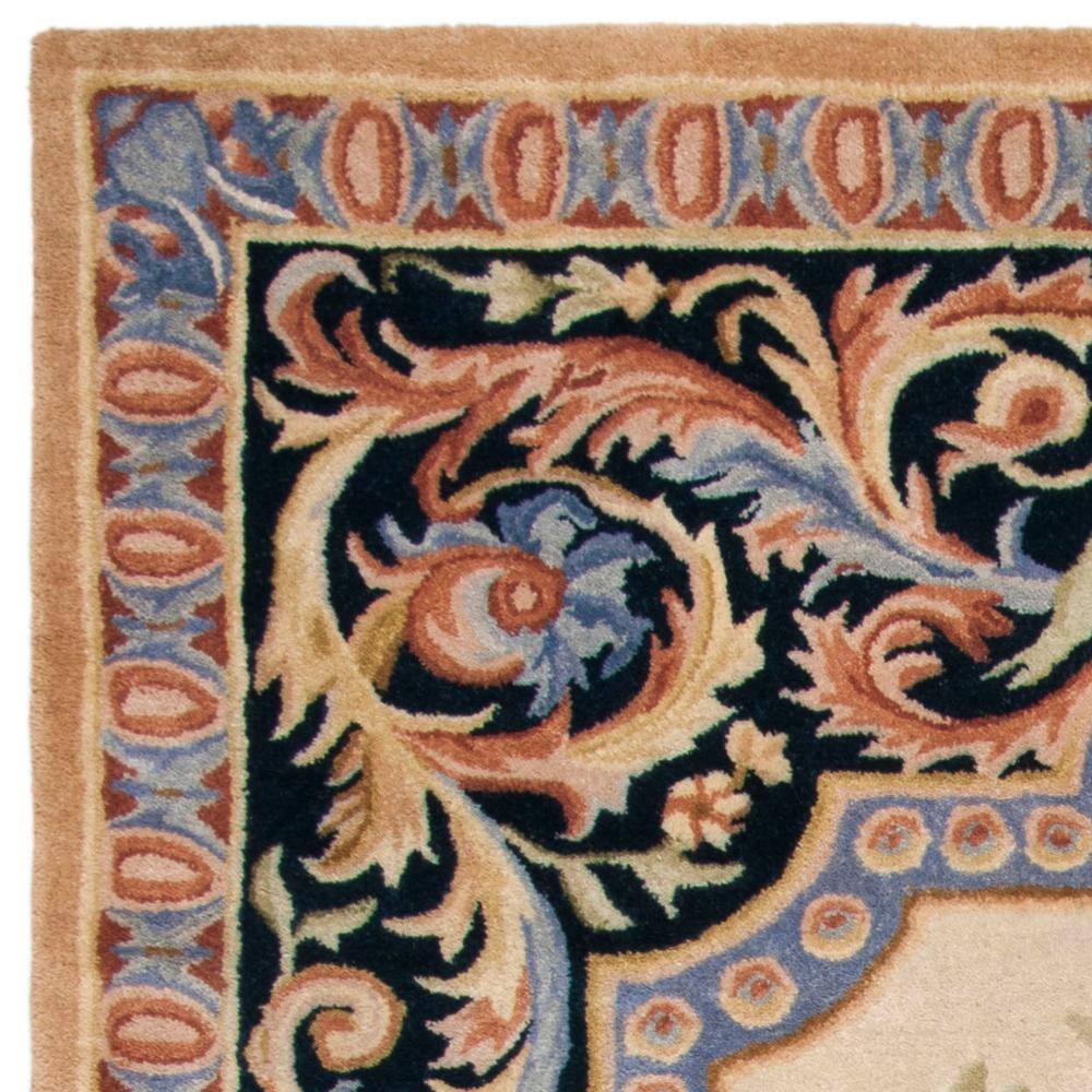 Savonnerie SAV116 Hand Tufted Area Rug - Ivory/Navy - 8'x10' - Safavieh.