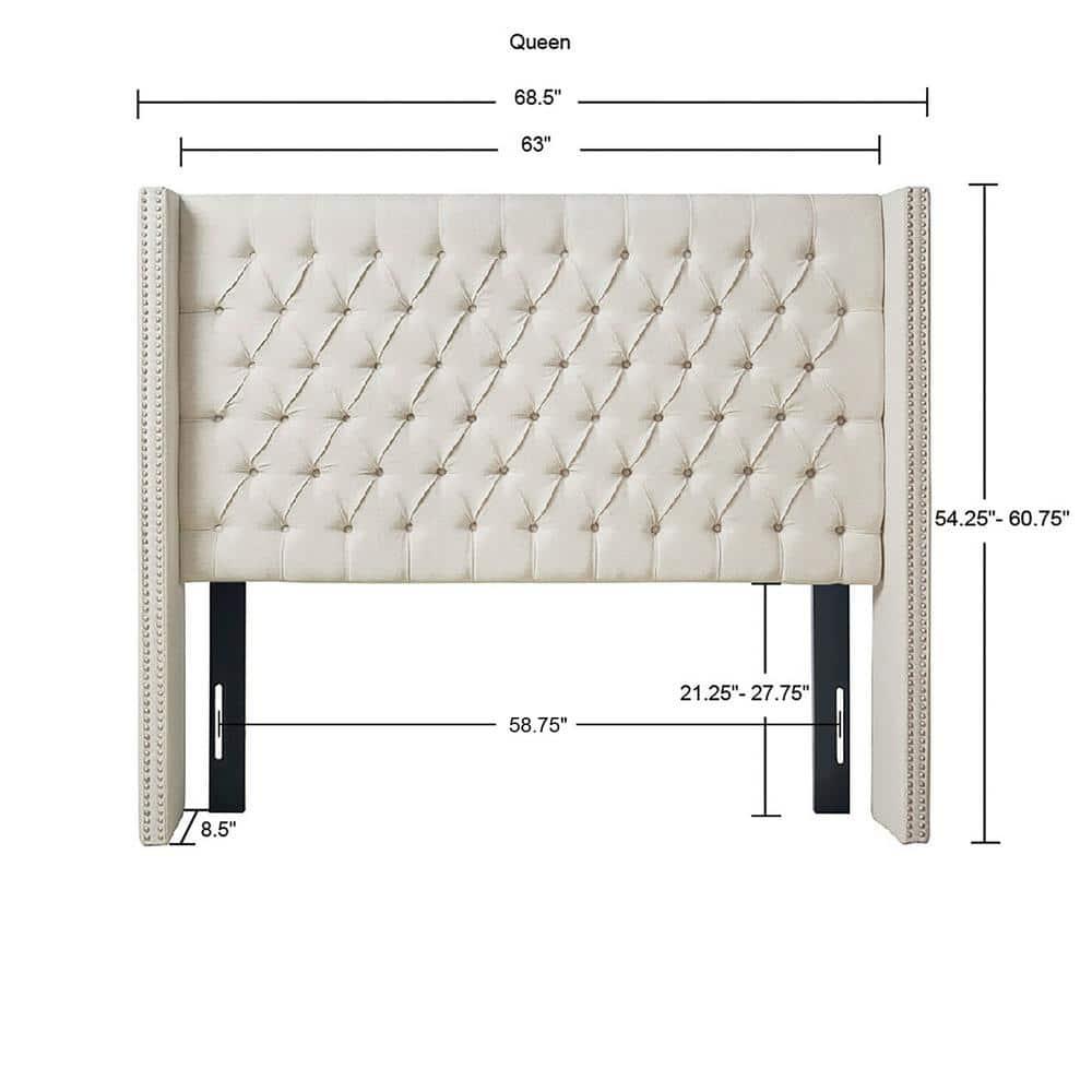 Amelia Upholstery Headboard Cream Queen
