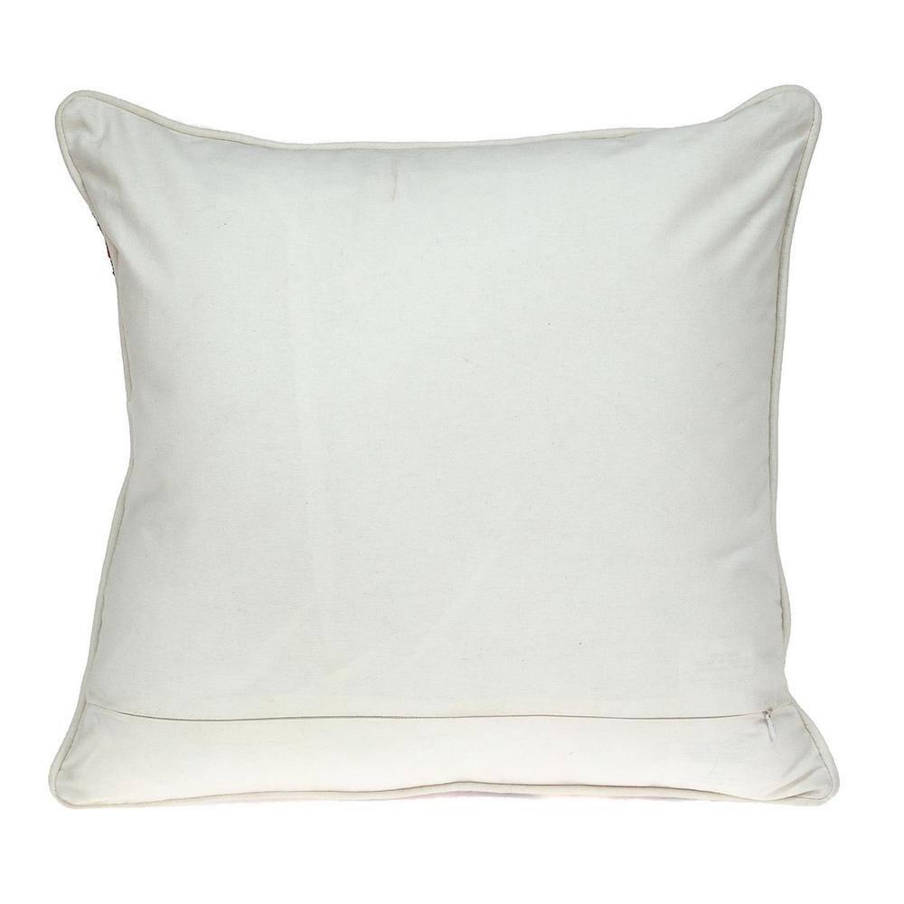 Parkland Collection 20" Beige and Pink Cotton Throw Pillow