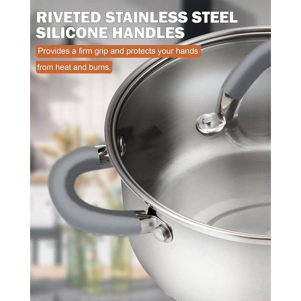 Cooks Standard 12 Piece Stainless Steel Cookware Set, Silicone Handle