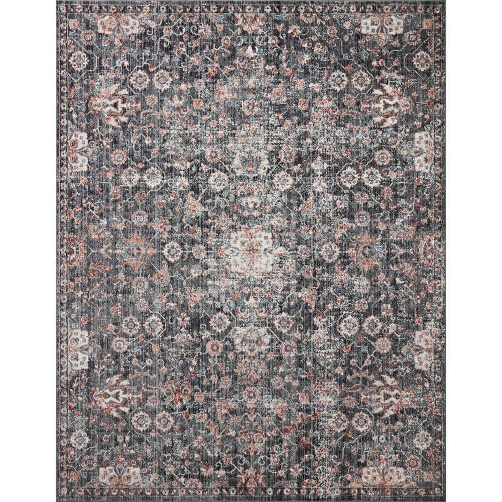 Loloi II Cassandra Collection CSN-03 Charcoal / Rust Oriental Area Rug 5'-3" x 7'-9"