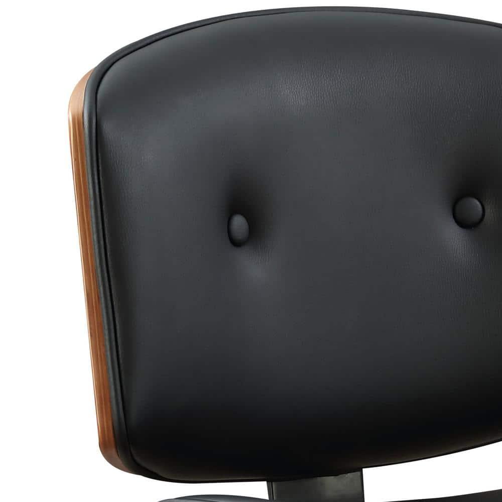 Miekor Furniture Camila Office Chair in Black Pu & Walnut