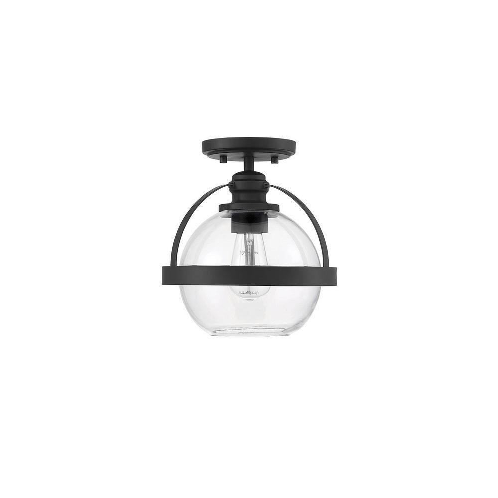 Savoy House Pendleton 1 - Light Semi-Flush Mount in  Matte Black