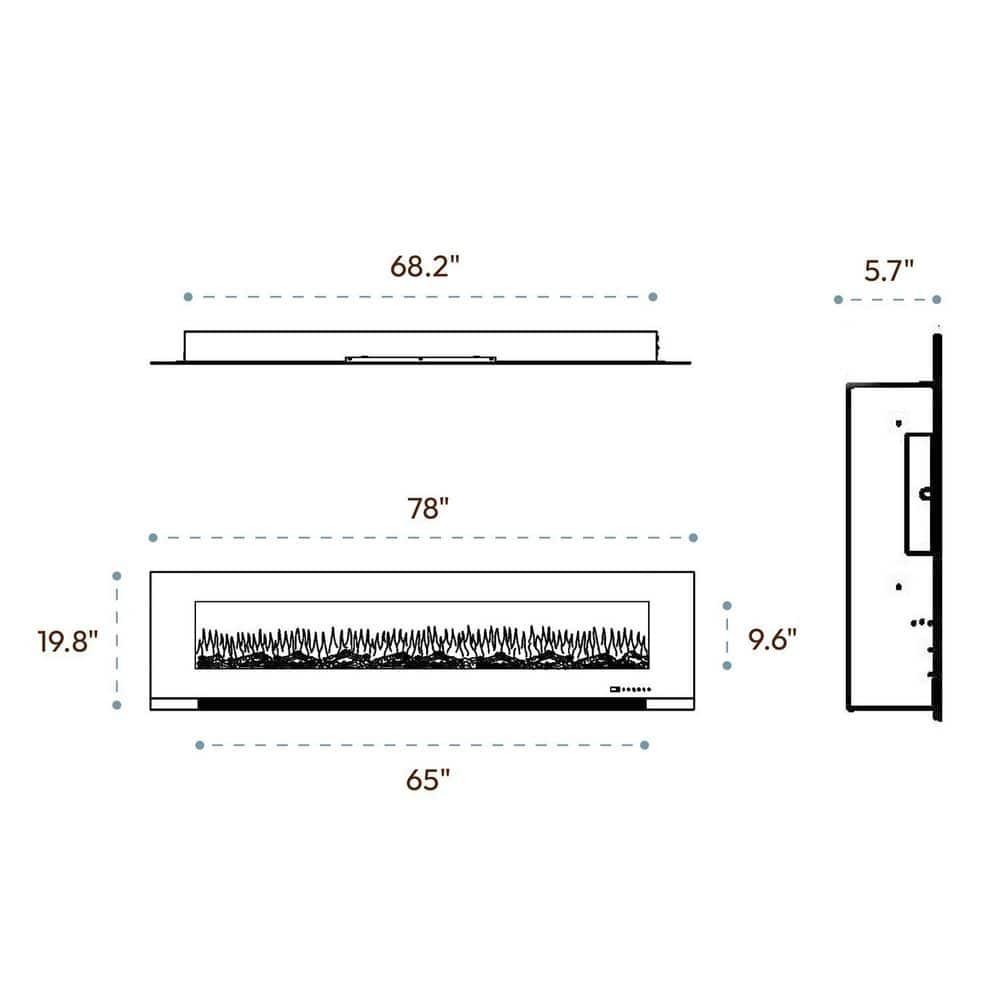 Cambridge Cambridge Wall Mount Electric Fireplace Heater with Remote Control for Indoor Use in Living Room, Bedroom, Home Office