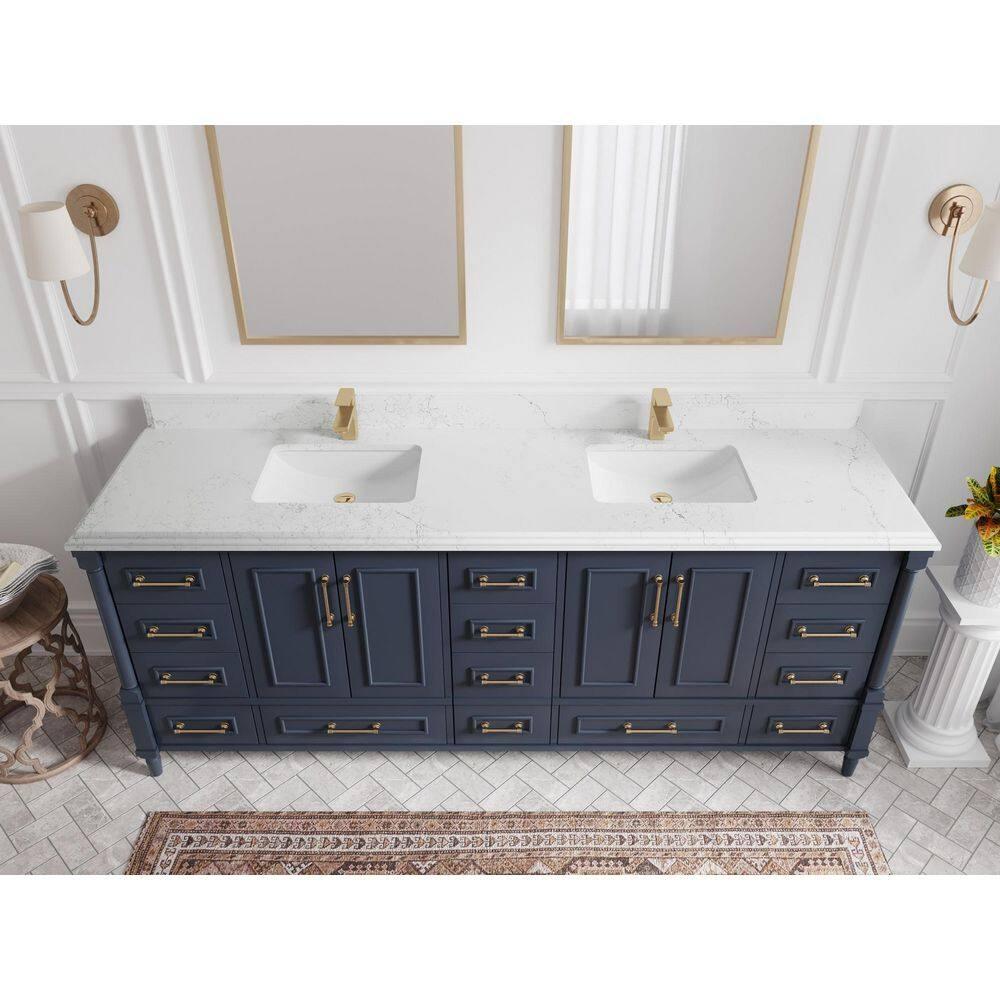 Willow Collections Aberdeen 84'' Double Bathroom Vanity with Quartz Top