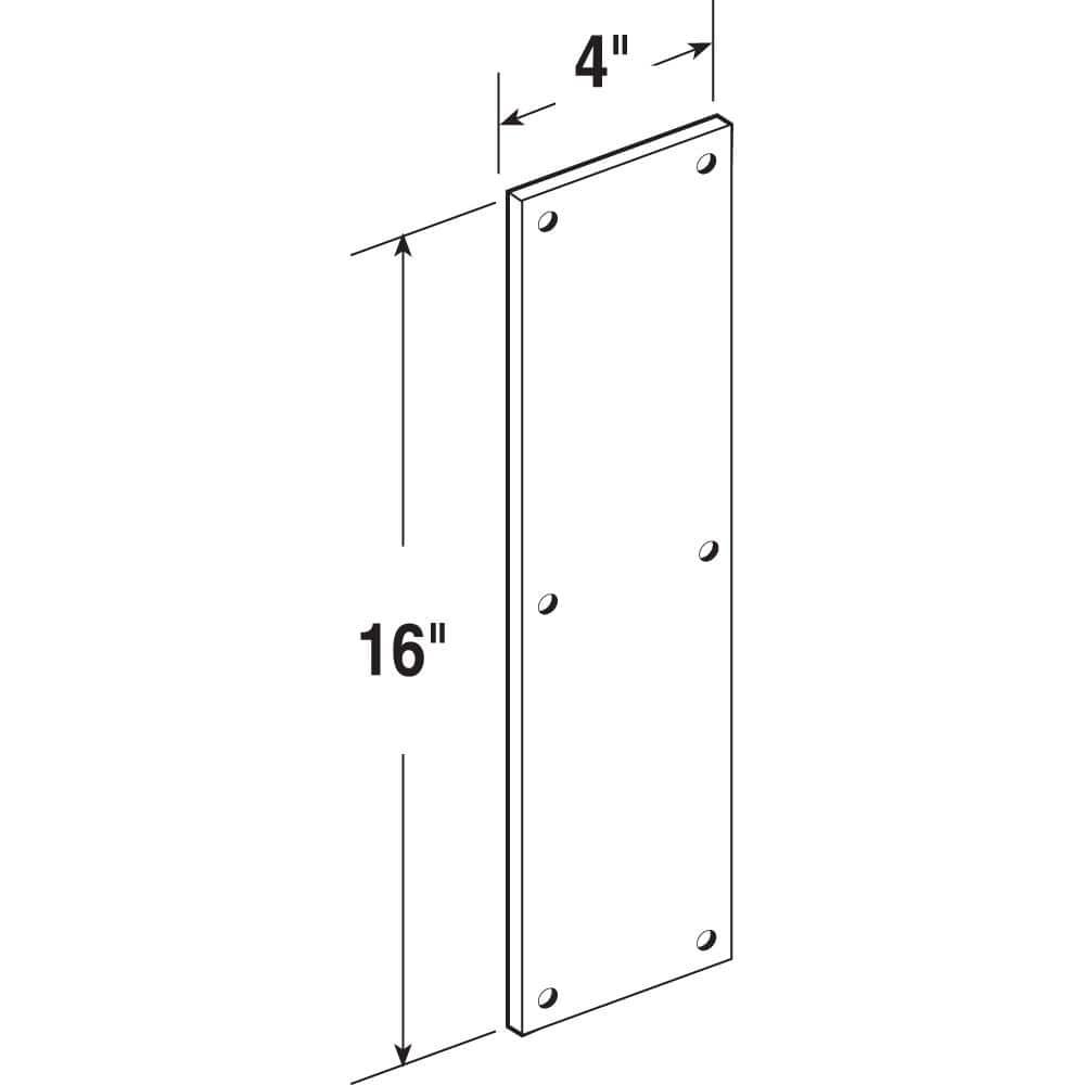 Prime-Line Door Push Plate, 4 in. x 16 in., Stainless (Single Pack)