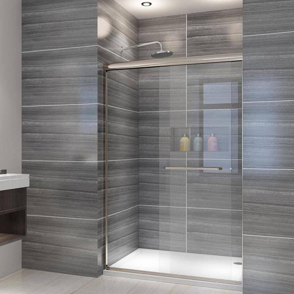 44" - 48" W 70" H Double Sliding Semi-Frameless Shower Door