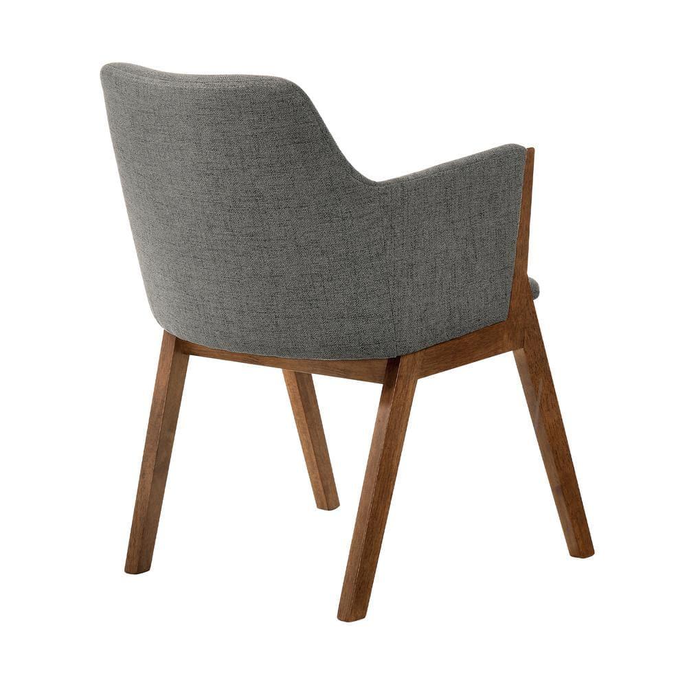 Armen Living Renzo 18" Wood Dining Side Chairs in Charcoal/Walnut (Set of 2)