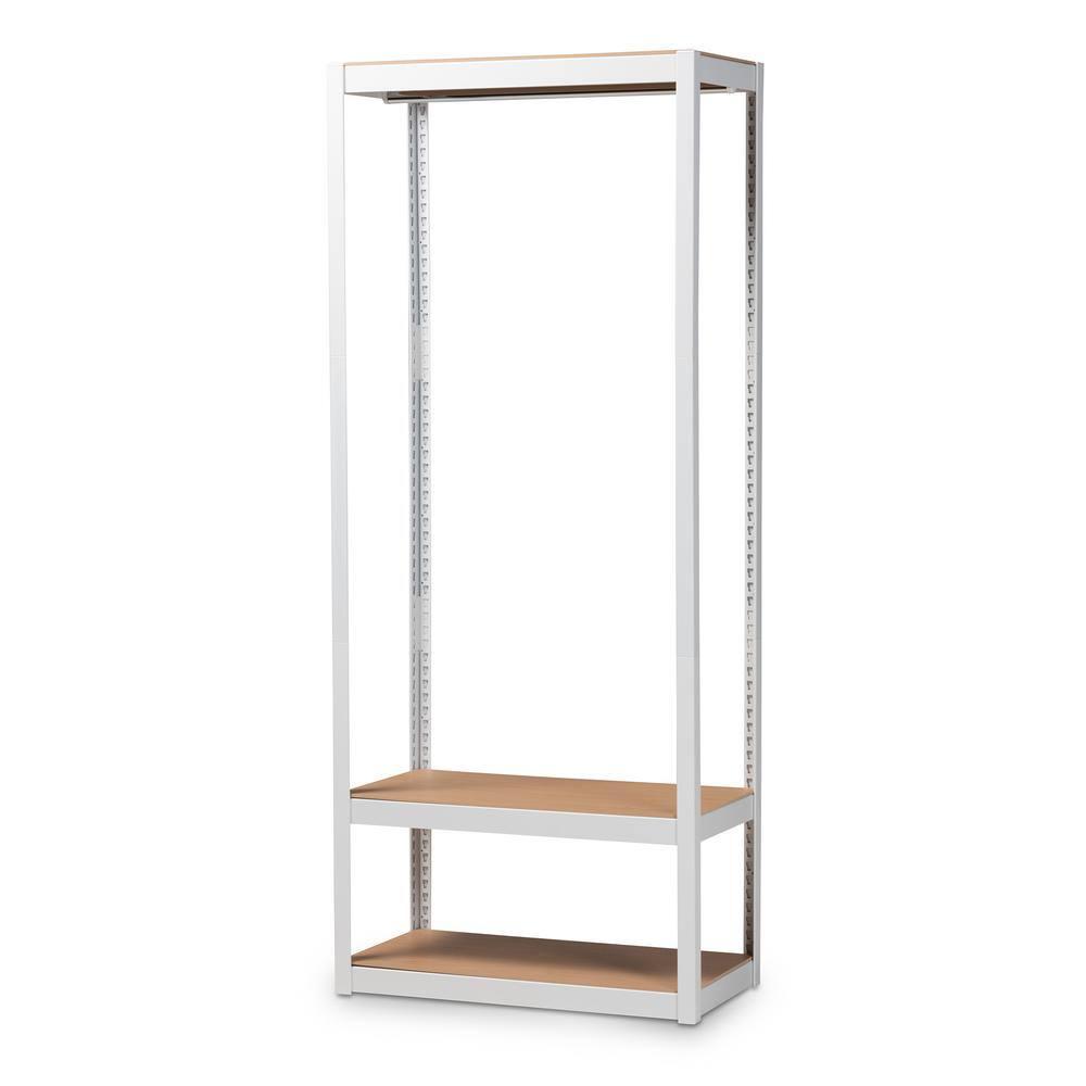 Elton Modern and Contemporary Metal 3-Shelf Free-Standing Closet Storage Organizer