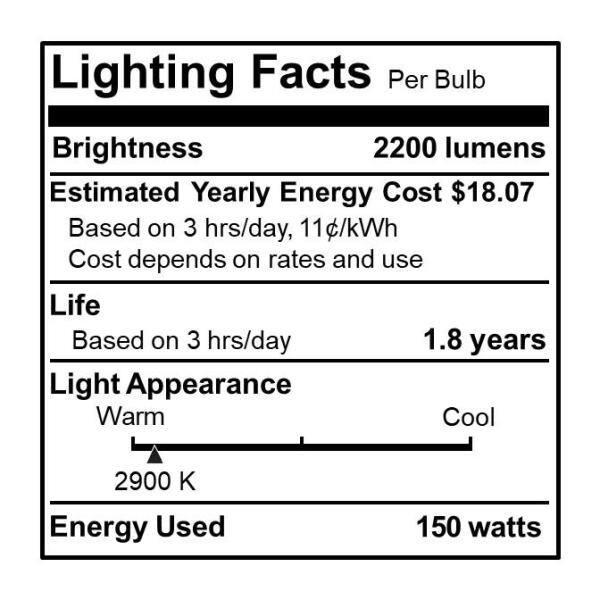 150 Watt T8 E26/Medium (Standard) Dimmable 2900K Halogen Bulb