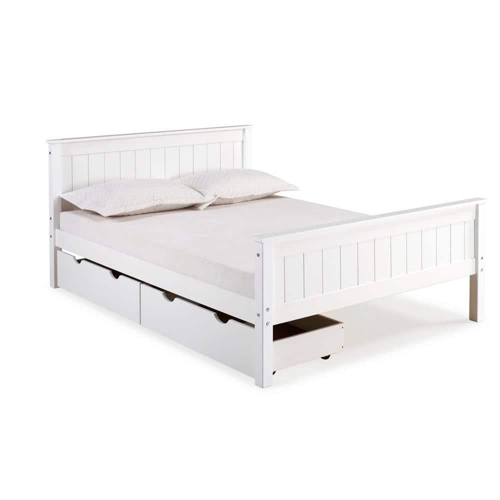 Full Harmony Kids' Bed White - Bolton Furniture: Alaterre Furniture, Platform Frame, Brazilian Pine, Kids Bedroom