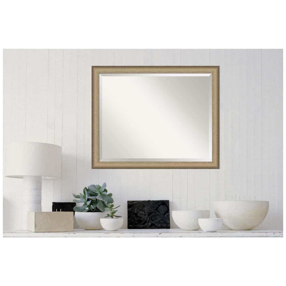 31" x 25" Elegant Brushed Bronze Wall Mount Mirror for Bathroom - Amanti Art