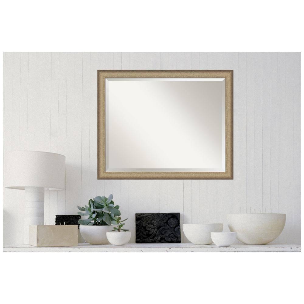 31" x 25" Elegant Brushed Bronze Wall Mount Mirror for Bathroom - Amanti Art