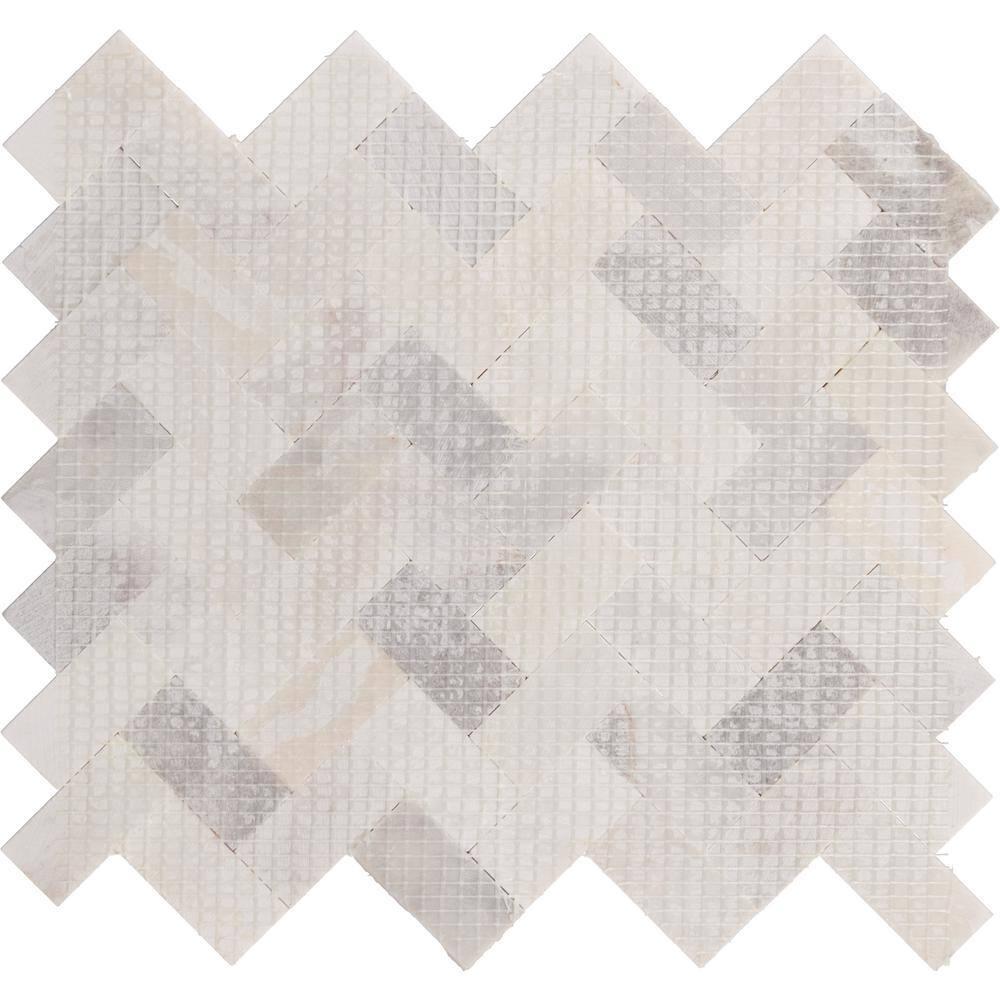 Minute Mosaix Natural Stone Herringbone Mosaic Sheet Floor &Wall Tile