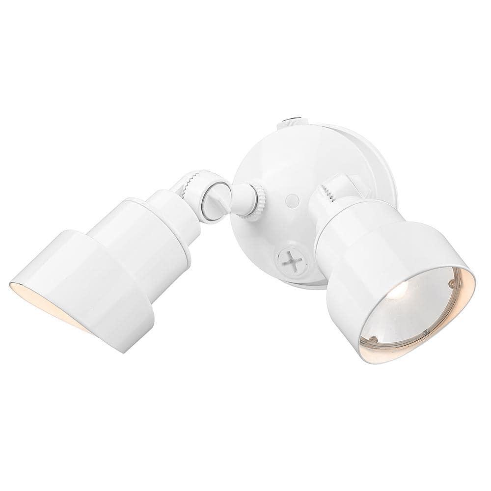 Acclaim Lighting LFL2WH 2-Light Gloss White Integrated LED Adjustable Head Floodlight