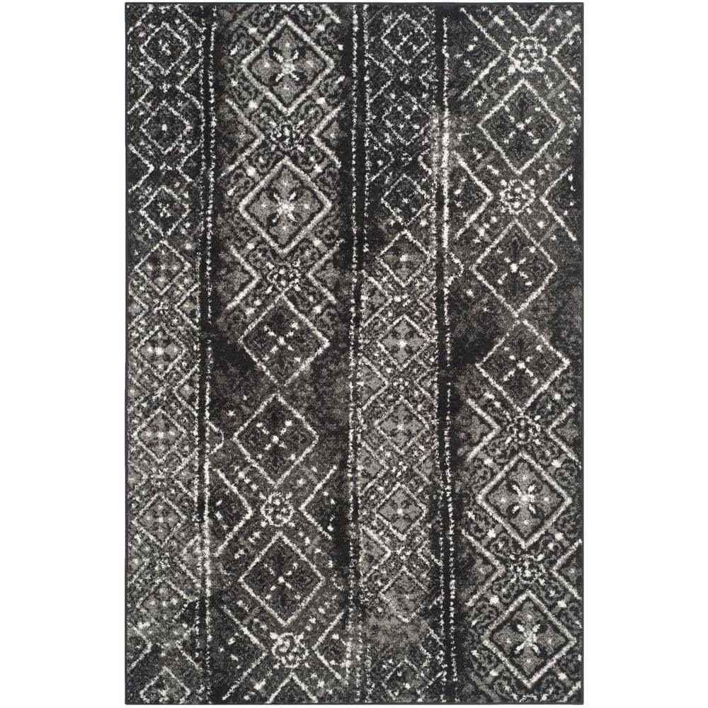 Adirondack ADR111 Machine Made Indoor Area Rug - Black/Silver - 6'x9' - Safavieh