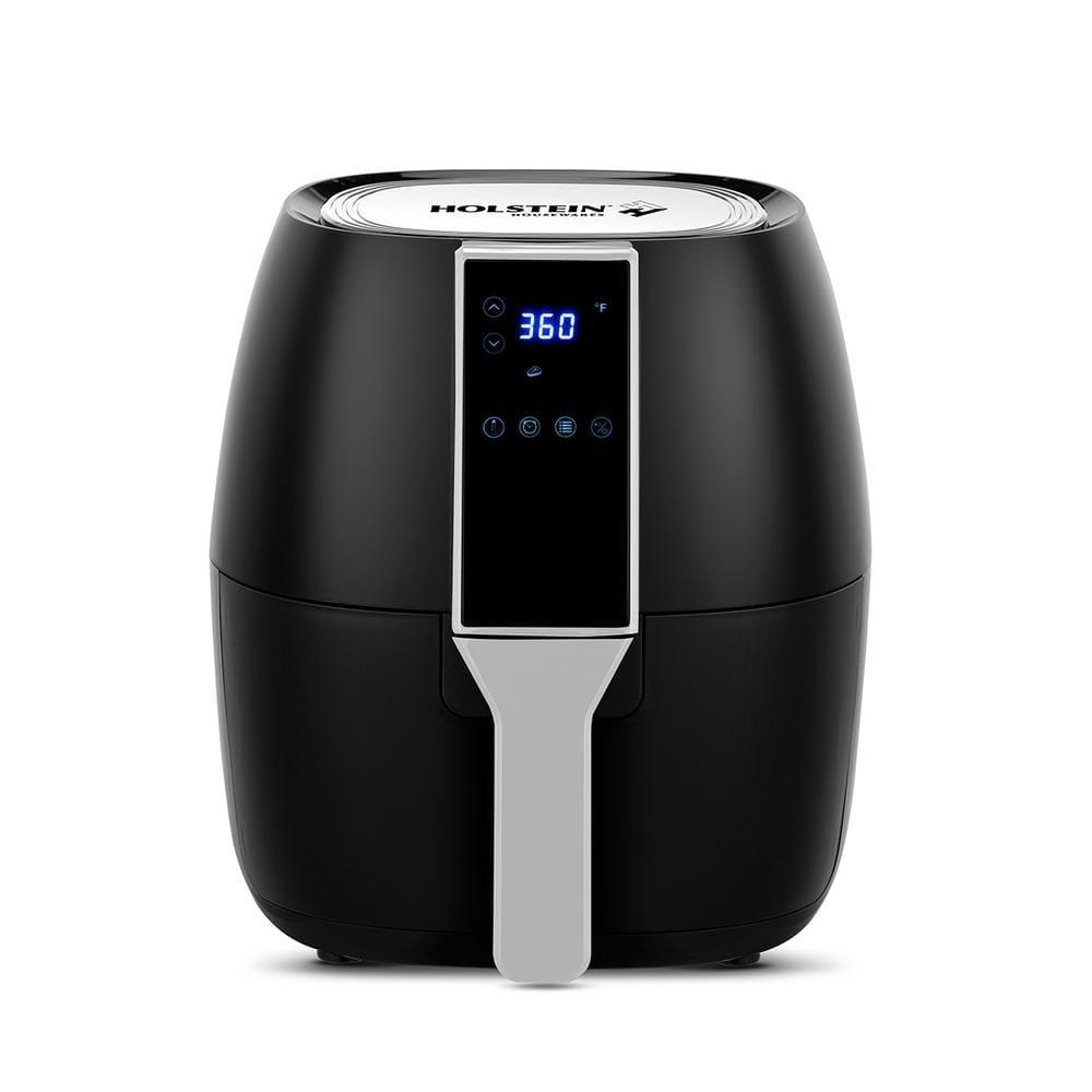 Holstein Housewares - 3.7QT Digital Air Fryer, Black - Convenient and User Friendly with Optimal Control Panel and Seven Cooking Presets