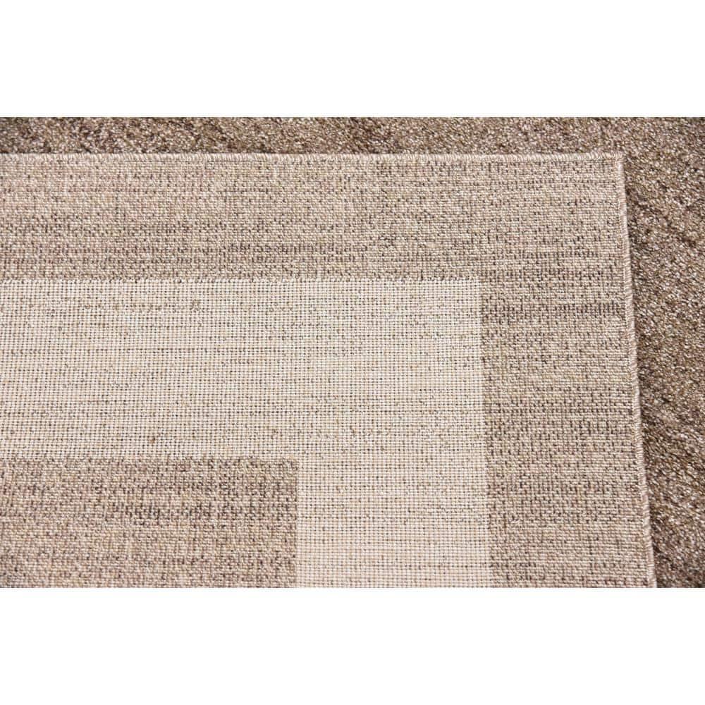 Unique Loom Maria Del Mar 7 x 10 (ft) Loomed Polypropylene Light Brown/Beige Rectangular Indoor Border Industrial Spot clean only Area rug