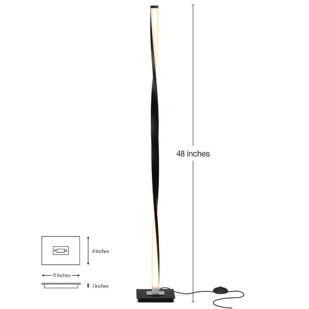 Brightech Helix 48 in. Industrial LED Floor Lamp with Built-In 3-Way Dimmer