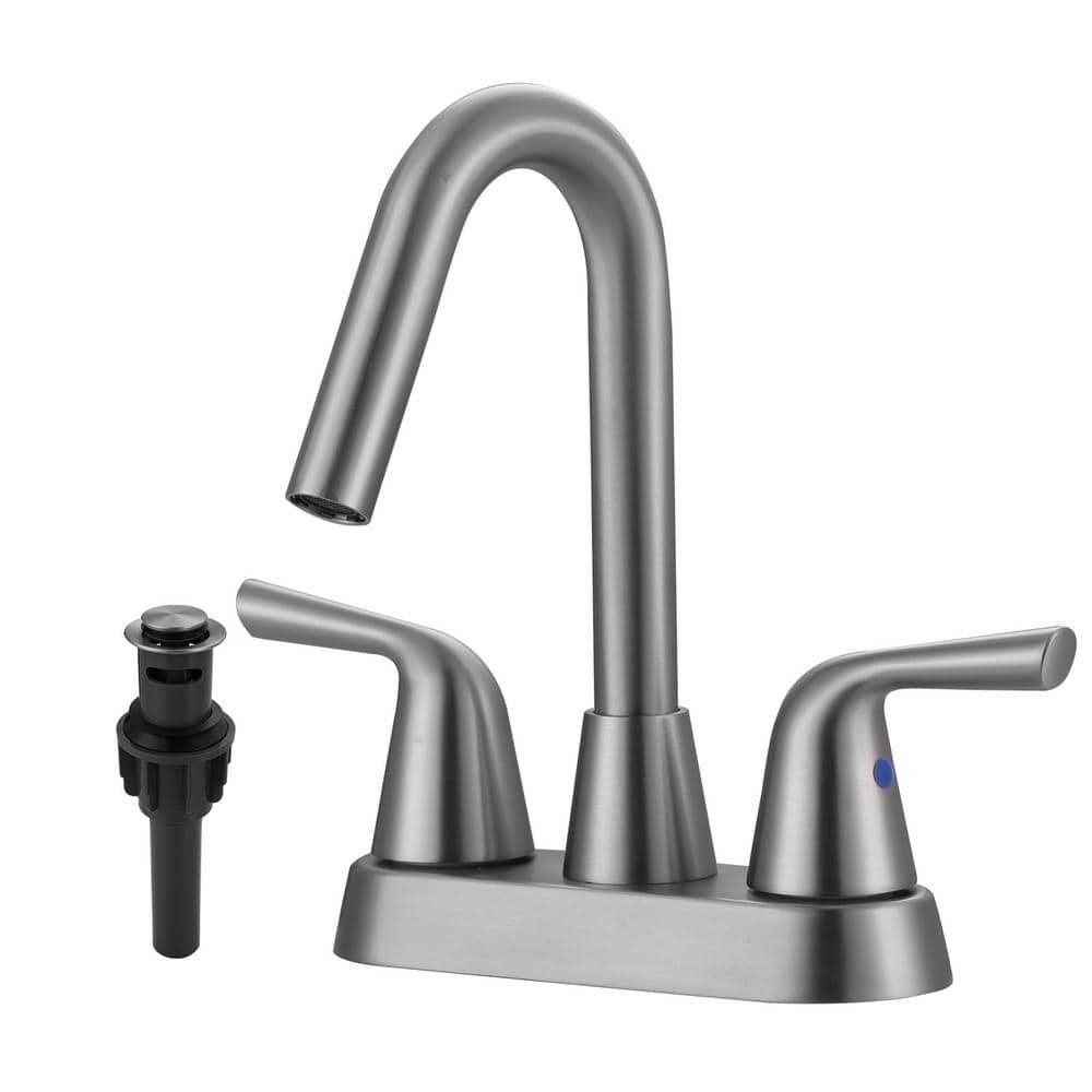 Centerset 2-handle Bathroom Faucet with Drain Assembly