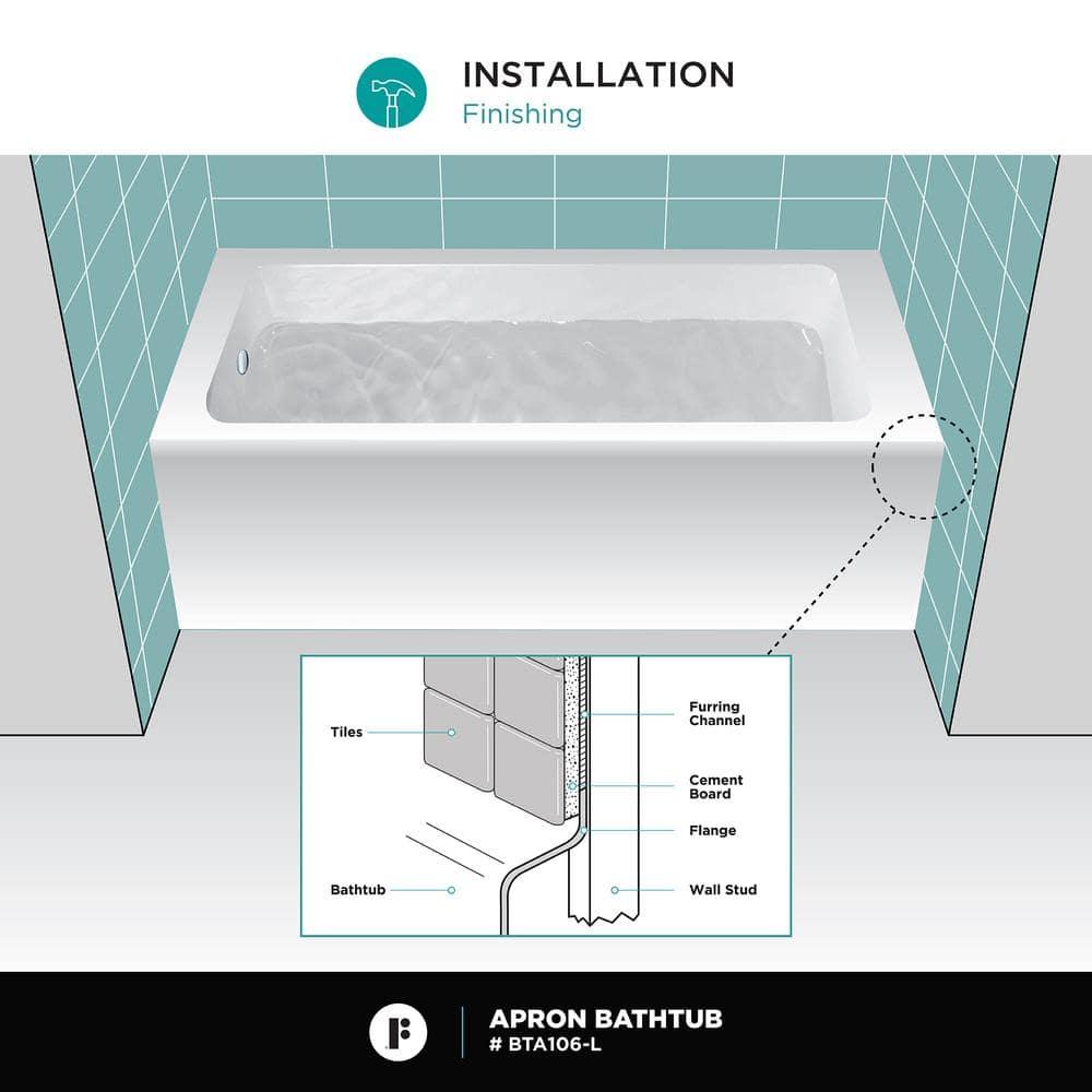 Acrylic Soaking Bathtub with Integral Apron Front - 60" x 32"