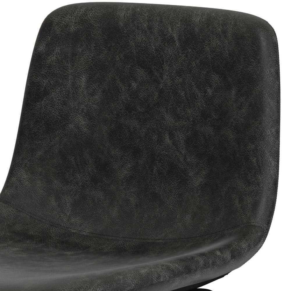 Simpli Home Jolie Upholstered Vegan Faux Leather Contemporary Counter Stool with Padded Bucket Seat and Footrest | Wayfair
