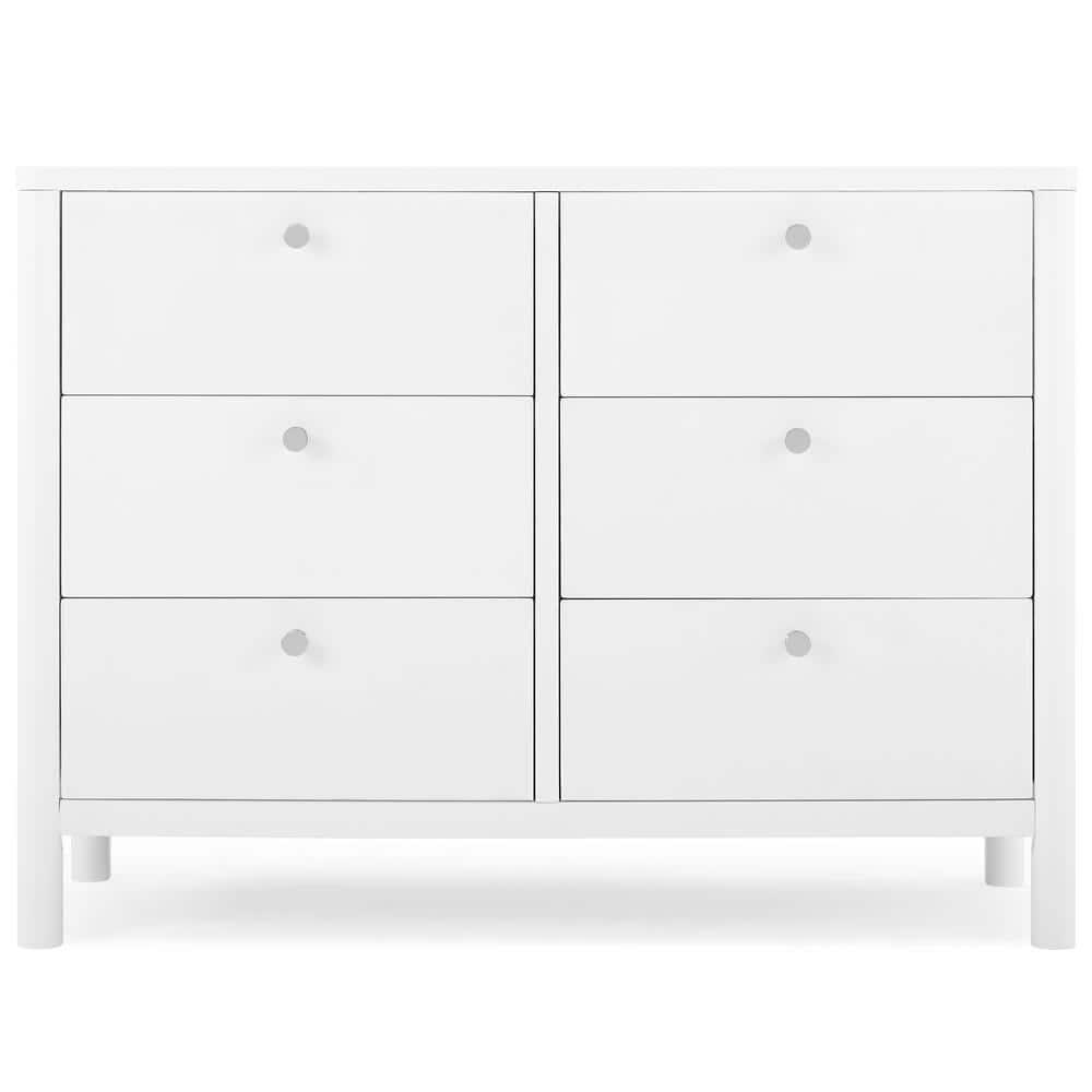 Delta Children Delta Children Brooks 6 Drawer Dresser With Interlocking Drawers (Includes 3 Sets Of Knobs – Choose From Natural, Brushed Nickel & Melted Bronze), Bianca