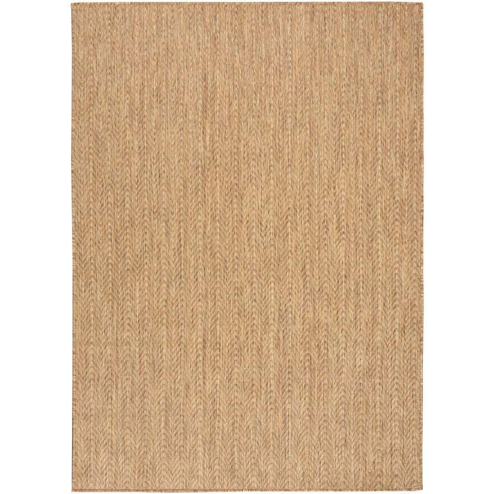 Nourison Horizon Indoor/Outdoor 5' x 7' Natural Modern Chevron Flatweave Rug