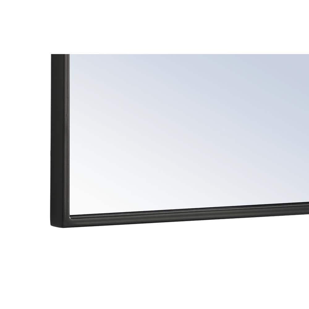 Elegant Lighting Metal Frame Square Mirror 24 inch in Black