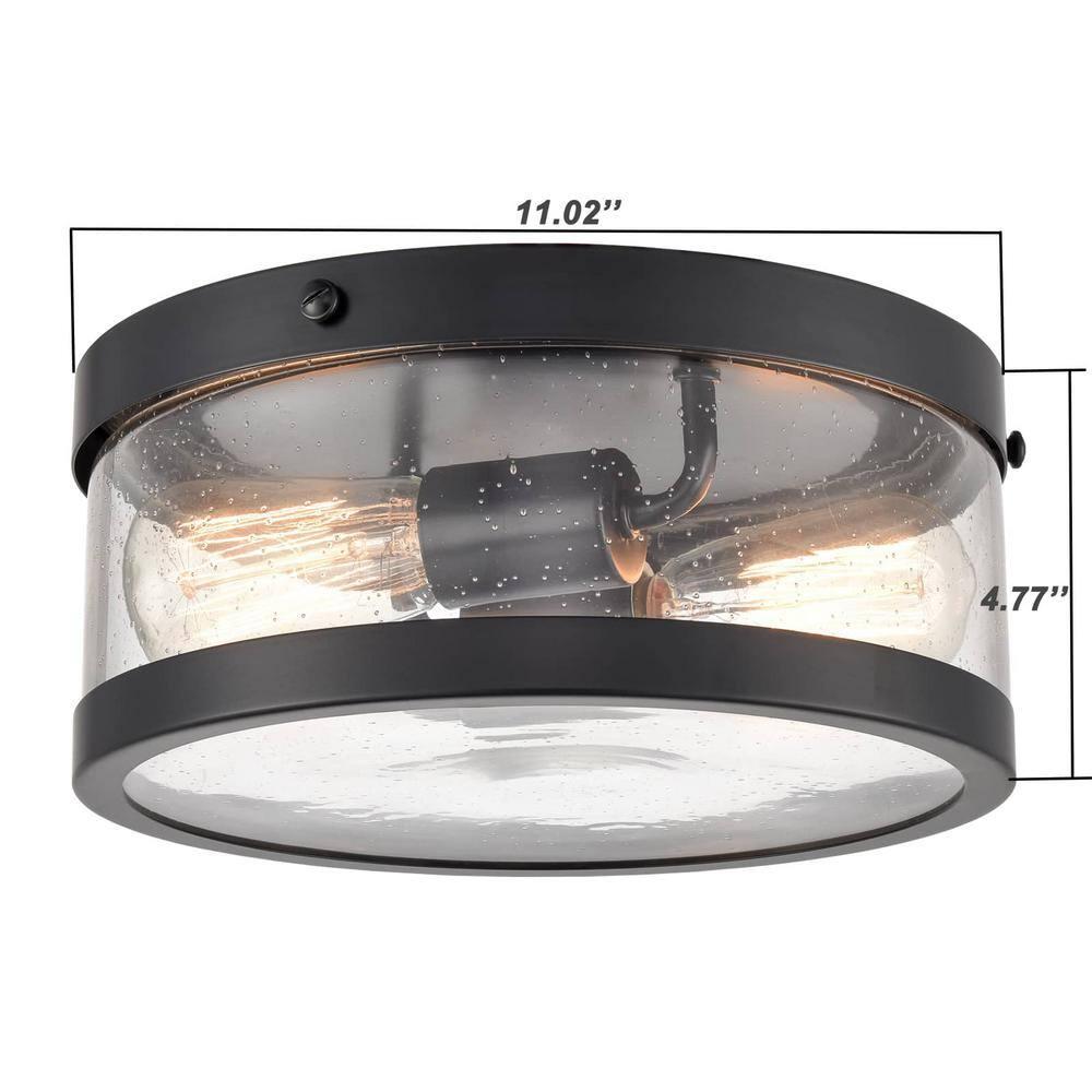 Lampkins 2 - Light Seeded Glass Shaded Flush Mount