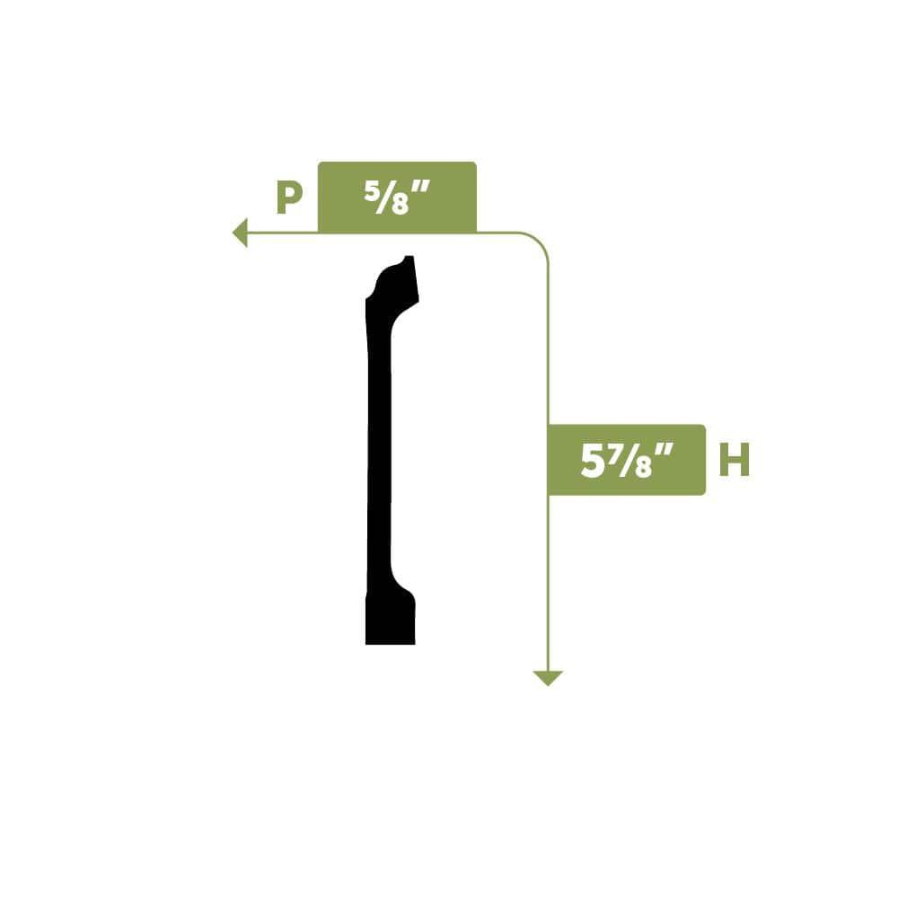 Ekena Millwork 5 7/8"H x 5/8"P x 94 1/2"L Remington Baseboard Moulding