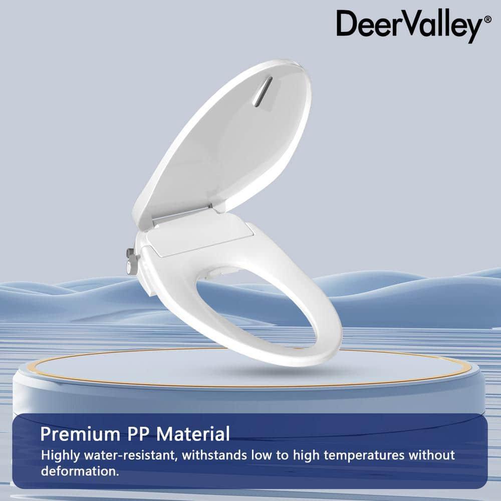 Electric Quiet Close Bidet Seat for Elongated Toilets in White