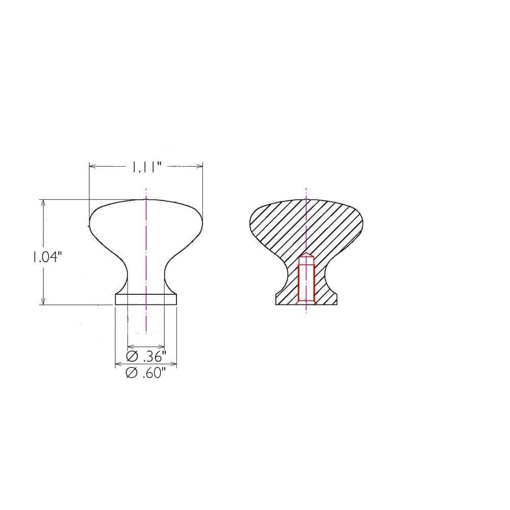 Design House Design House 564567 1.25-inch Mushroom Cabinet Knob, Satin Nickel, 5-Pack (Set of 5)