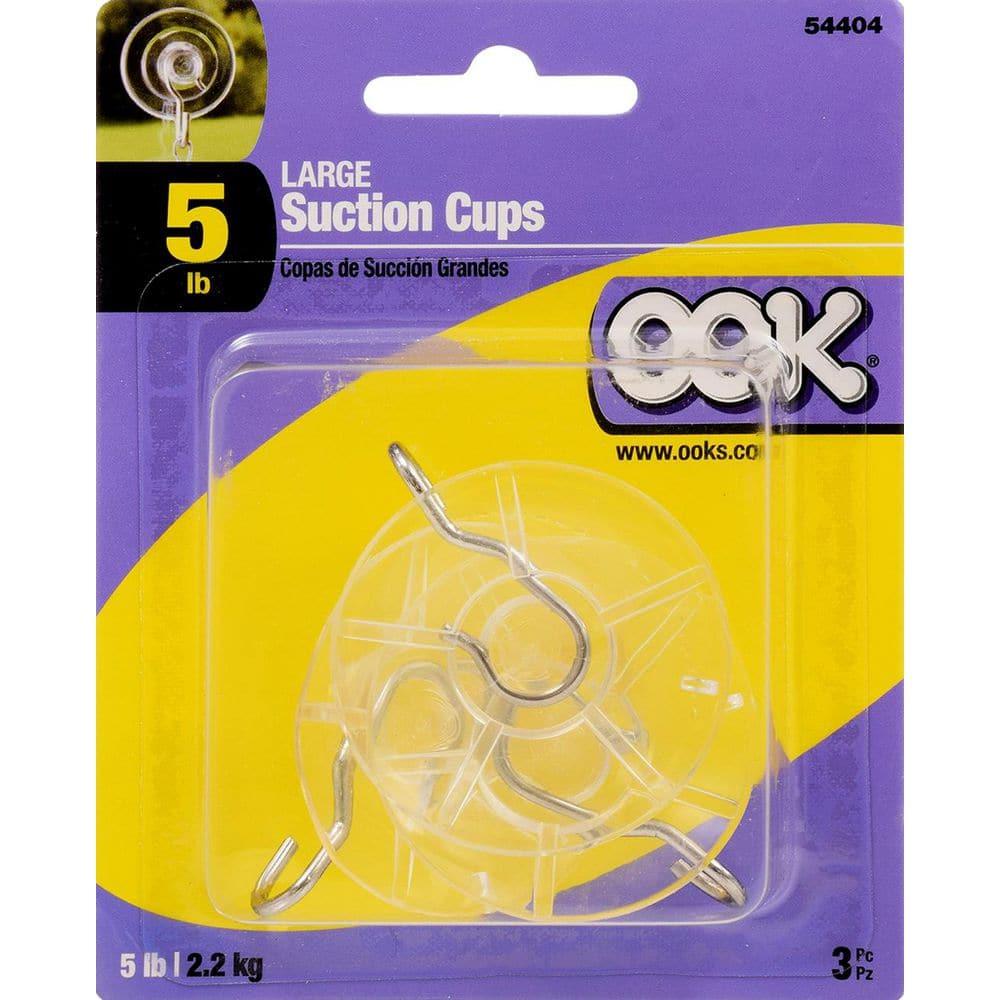OOK 54404 Plastic Suction-Cup Hooks, 5-Pound, Clear