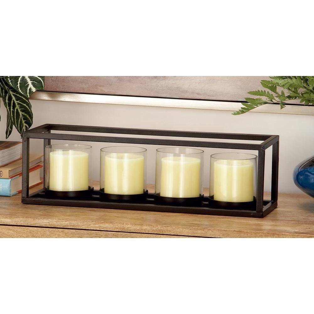 DecMode 4 Holder Black Metal Candelabra