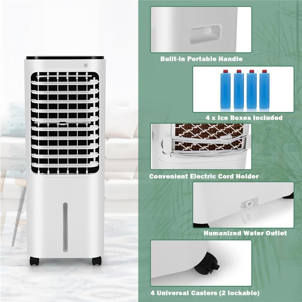 Costway 4-in-1 Portable Evaporative Air Cooler 12L Water Tank 4 Ice Boxes