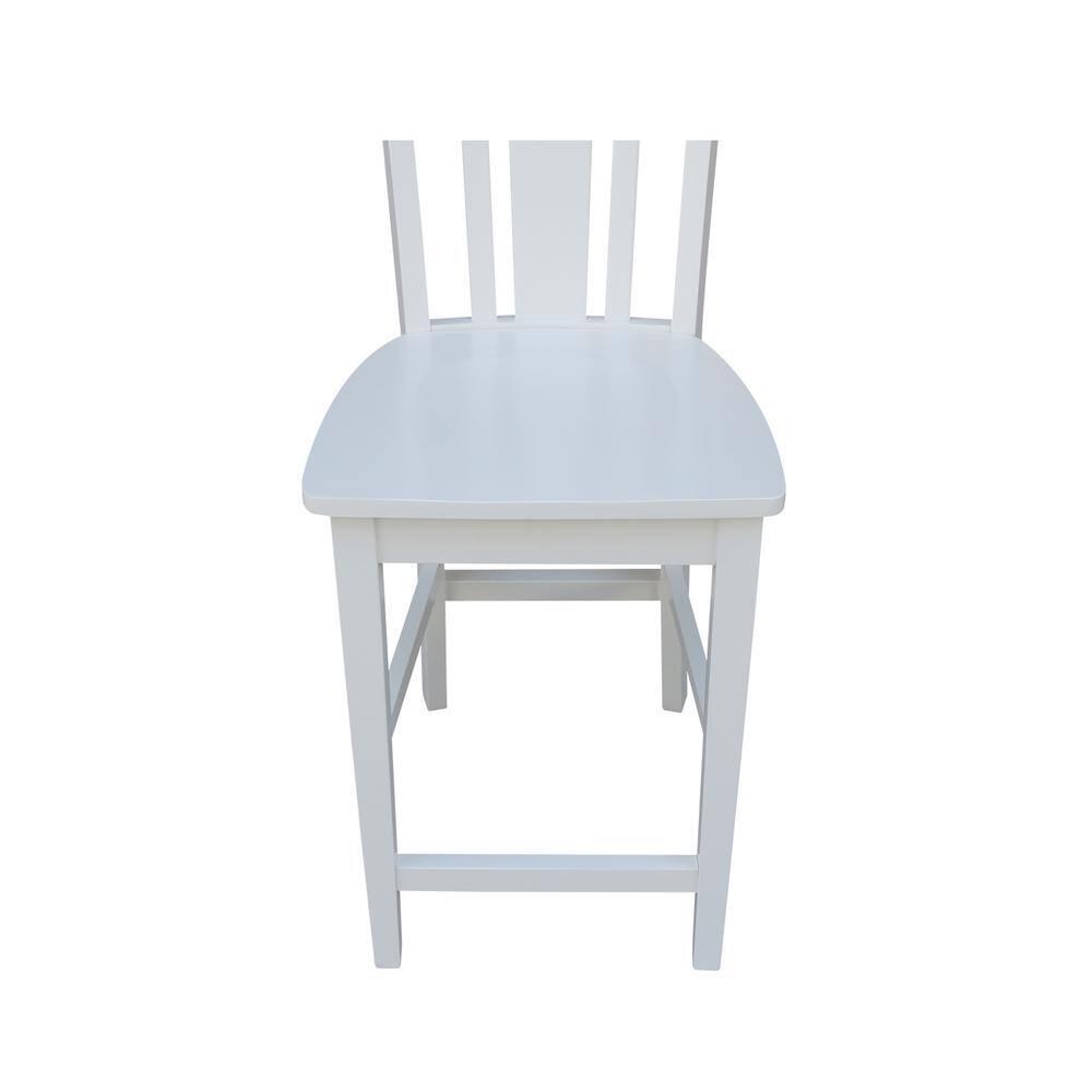 24" San Remo Counter Height Barstool Off White - International Concepts: Solid Wood, Slat Back