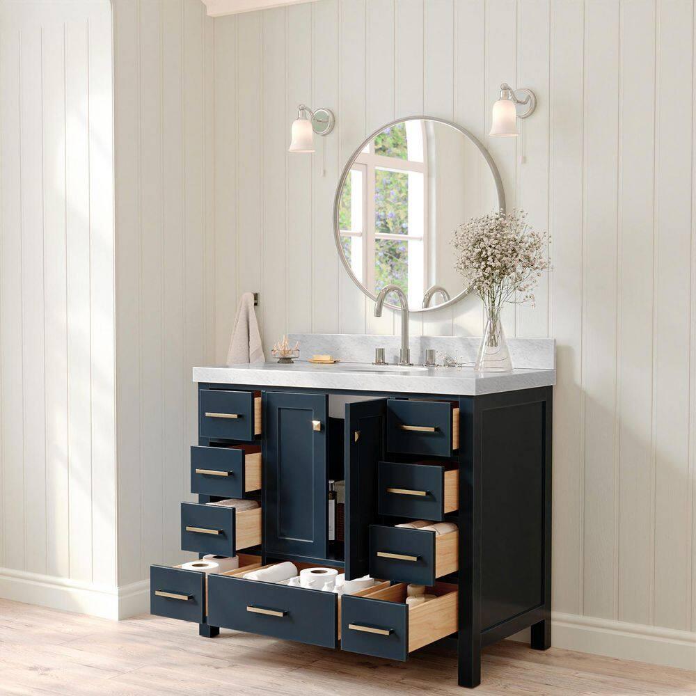 Cambridge 42'' Single Bathroom Vanity with Carrara Marble Top