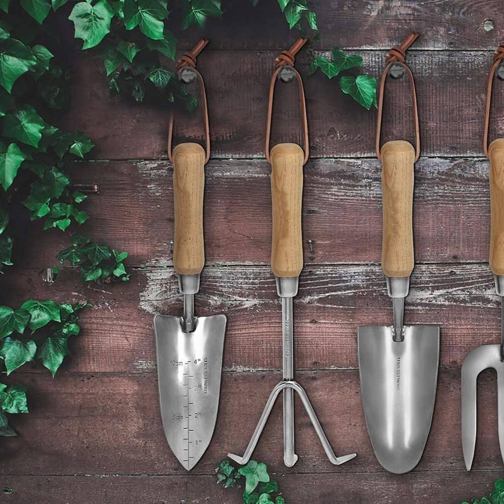 WORKPRO Garden Tools Set, 7 Piece Stainless Steel Heavy Duty Gardening Tools with Wooden Handle